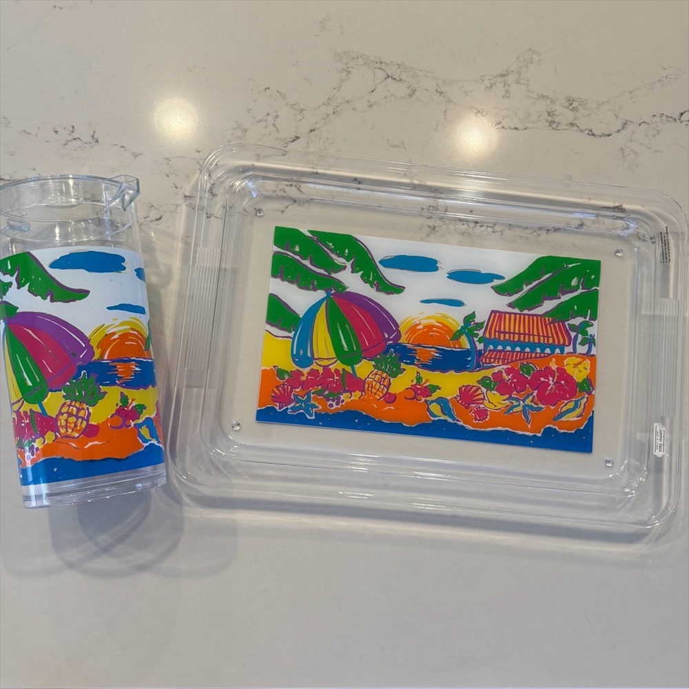 Serving Tray and Pitcher | Summer Oasis